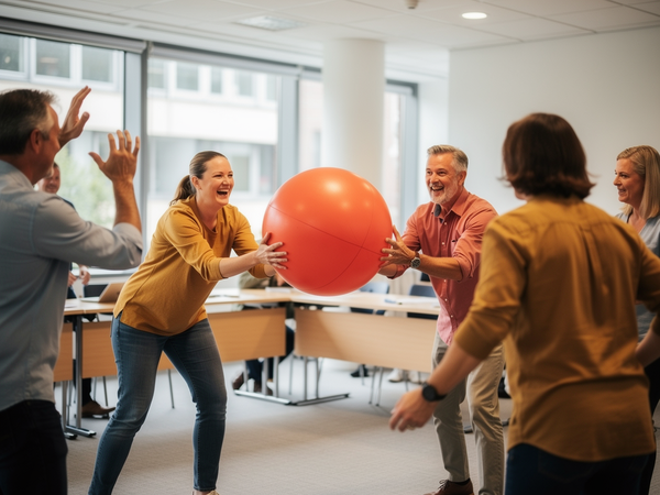 Bild zu Das Spielen entdecken und Spielräume nutzen: „Kin-Ball“ – Ein Teamspiel mit drei Mannschaften