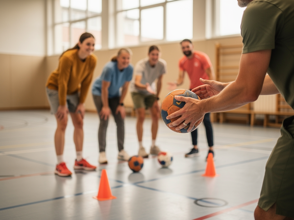 Bild zu Spielen in und mit Regelstrukturen – Sportspiele: Handball trotz großer Klassen und kleiner Hallen motivierend unterrichten