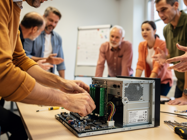 Bild zu Arbeitsplätze nach Kundenwunsch ausstatten: tech. Grundlagen von Computerhardware erlernen und schülerorientiert vermitteln