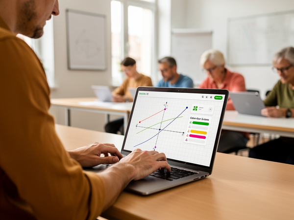 Bild zu Fit in GeoGebra 4 – Classroom
Eigene Unterrichtsbausteine konstruieren mit GeoGebra-Classroom
